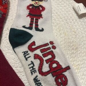 Festive Jingle Socks Set - Red and White